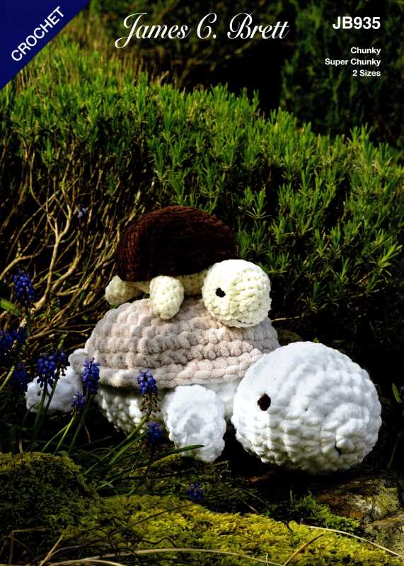 Crochet Pattern - James C Brett JB935 - Flutterby Chunky & Super Chunky - Tilly & Thomas Tortoise